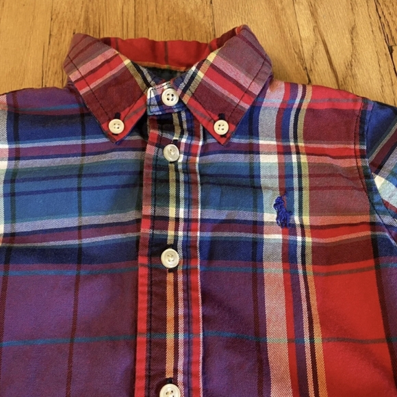 Ralph Lauren Baby Boy Botton Up Plaid Shirt 12 Month 12M - Picture 2 of 9